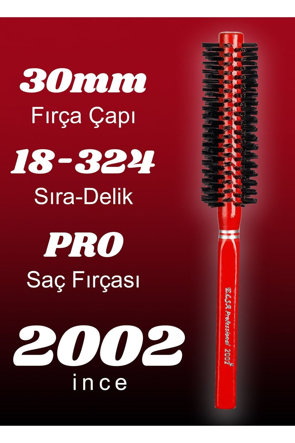 Professional 2002 Ince Kırmızı Saç Fırçası
