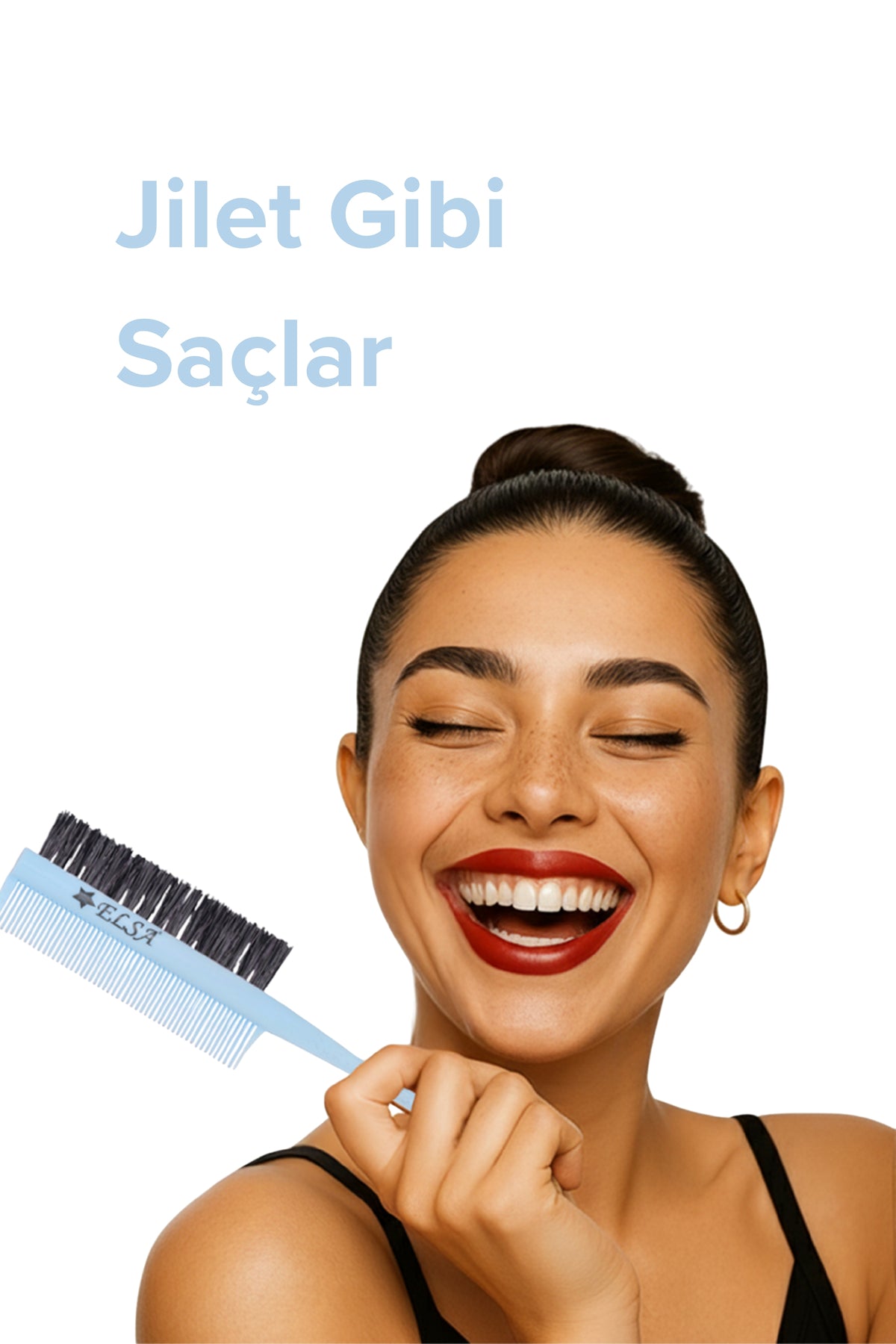 Professional 0.34 Topuz Fırçası 3 In 1 Krepe Şiş Tarak Sleek Bun