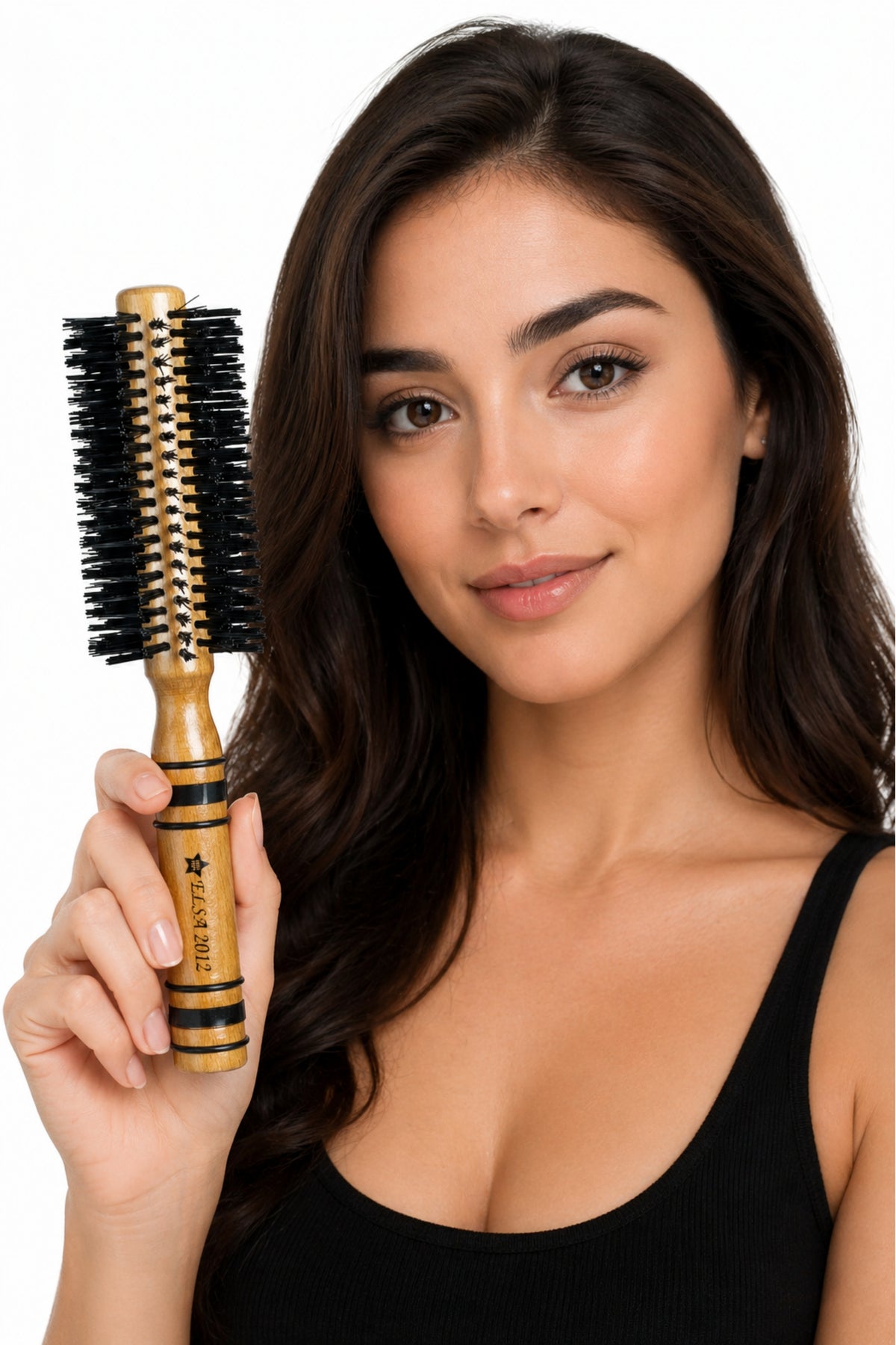 Professional 2012 Natürel Saç Fırçası 48 mm – Profesyonel Fön Fırçası, Hacim Veren Yuvarlak Saç Fırçası