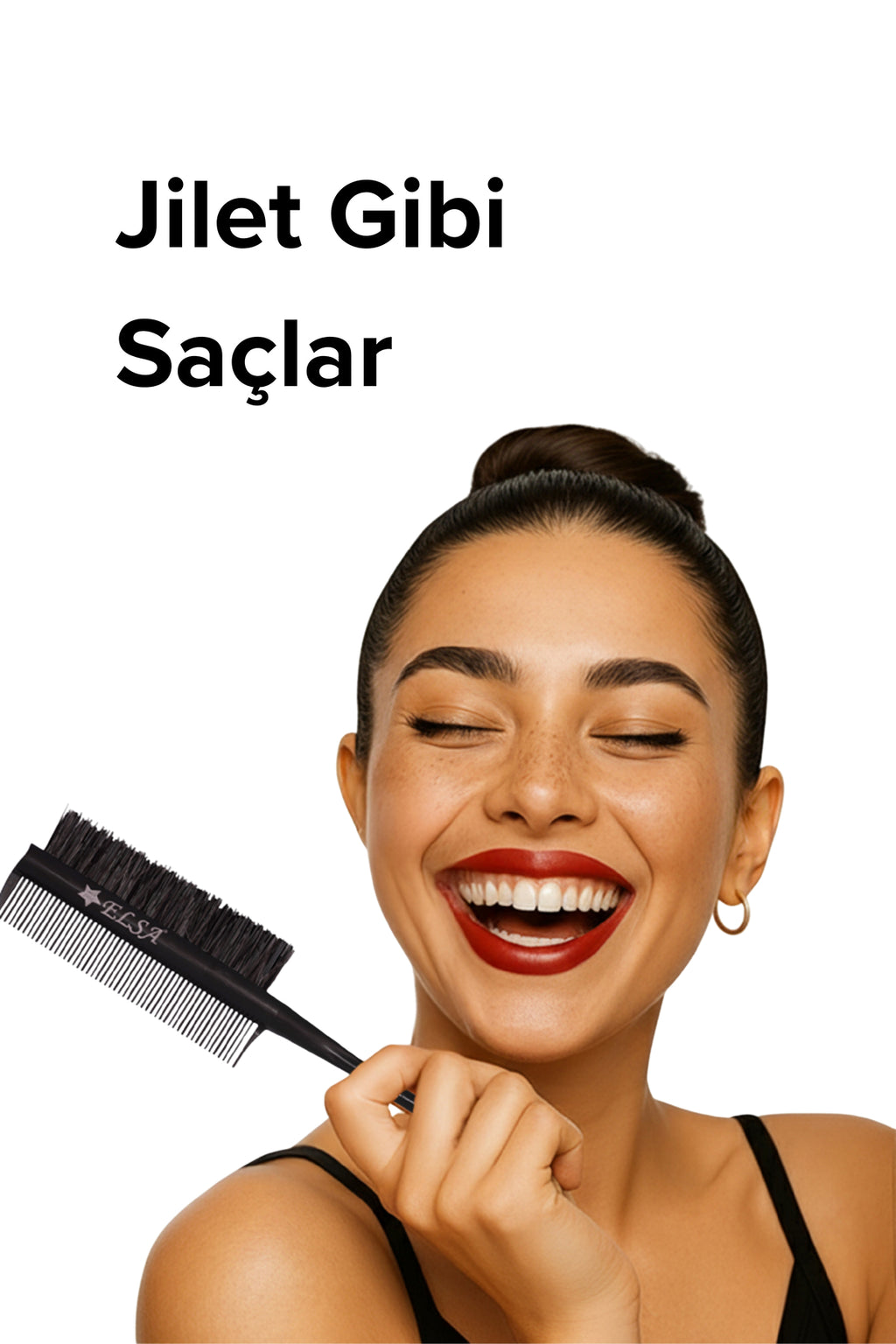 Professional 0.34 Topuz Fırçası 3 In 1 Krepe Şiş Tarak Sleek Bun
