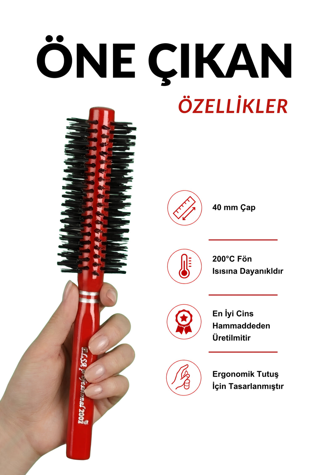 Professional 2002 Kırmızı Saç Fırçası