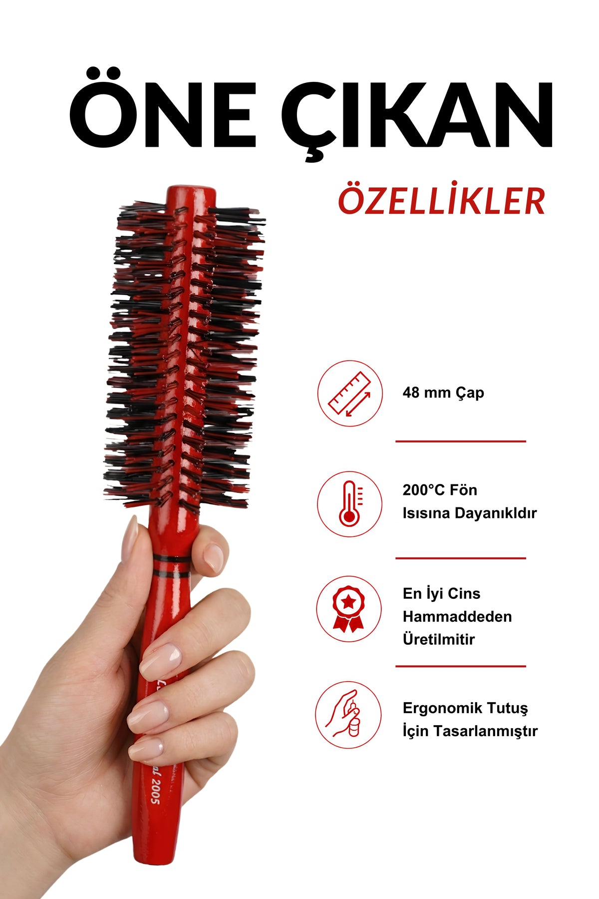 Professional 2005 Kırmızı Saç Fırçası