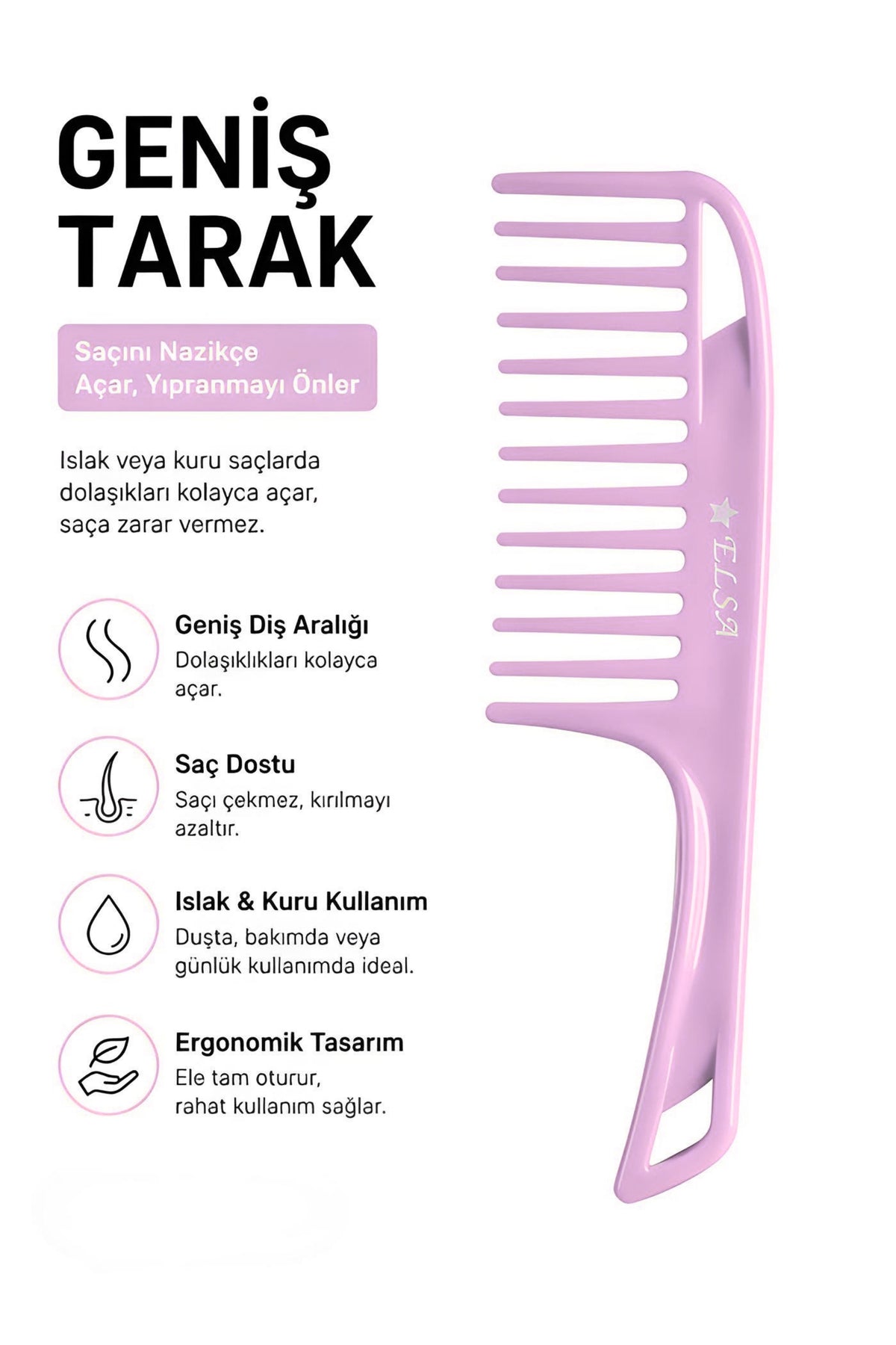 Professional Geniş Yüzeyli Tarak