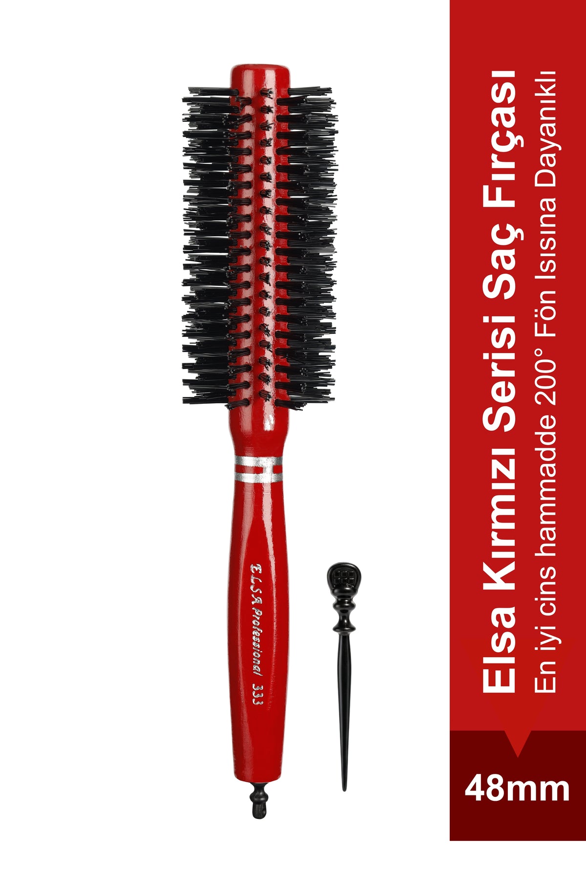 Professional 333 Tokalı Kırmızı Saç Fırçası