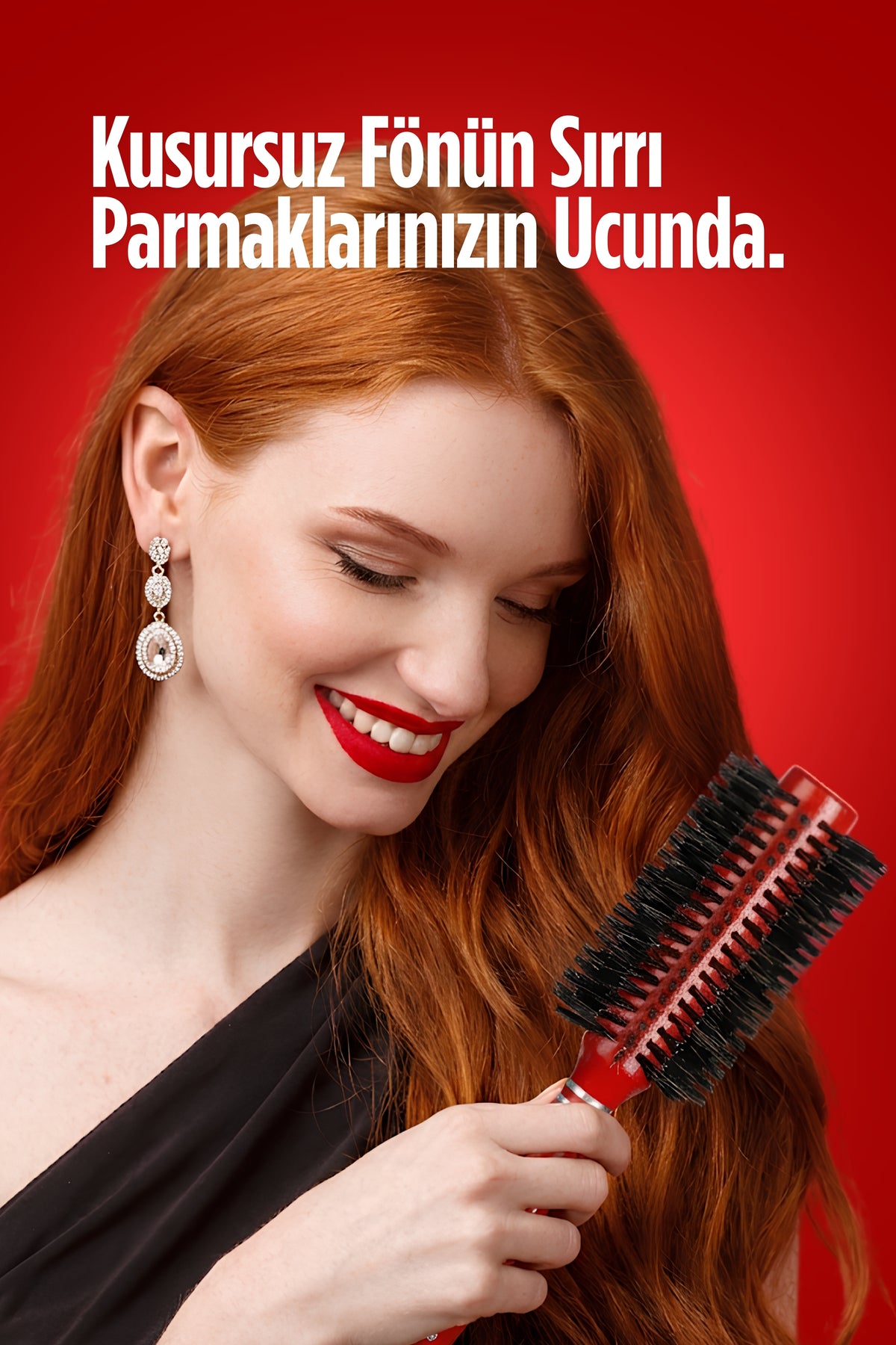 Professional 263 Kırmızı Saç Fön Fırçası