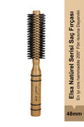 Professional 0.18 Natürel Kırçıllı Saç Fırçası 48 mm – Profesyonel Fön Fırçası, Hacim Veren Yuvarlak Saç Fırçası