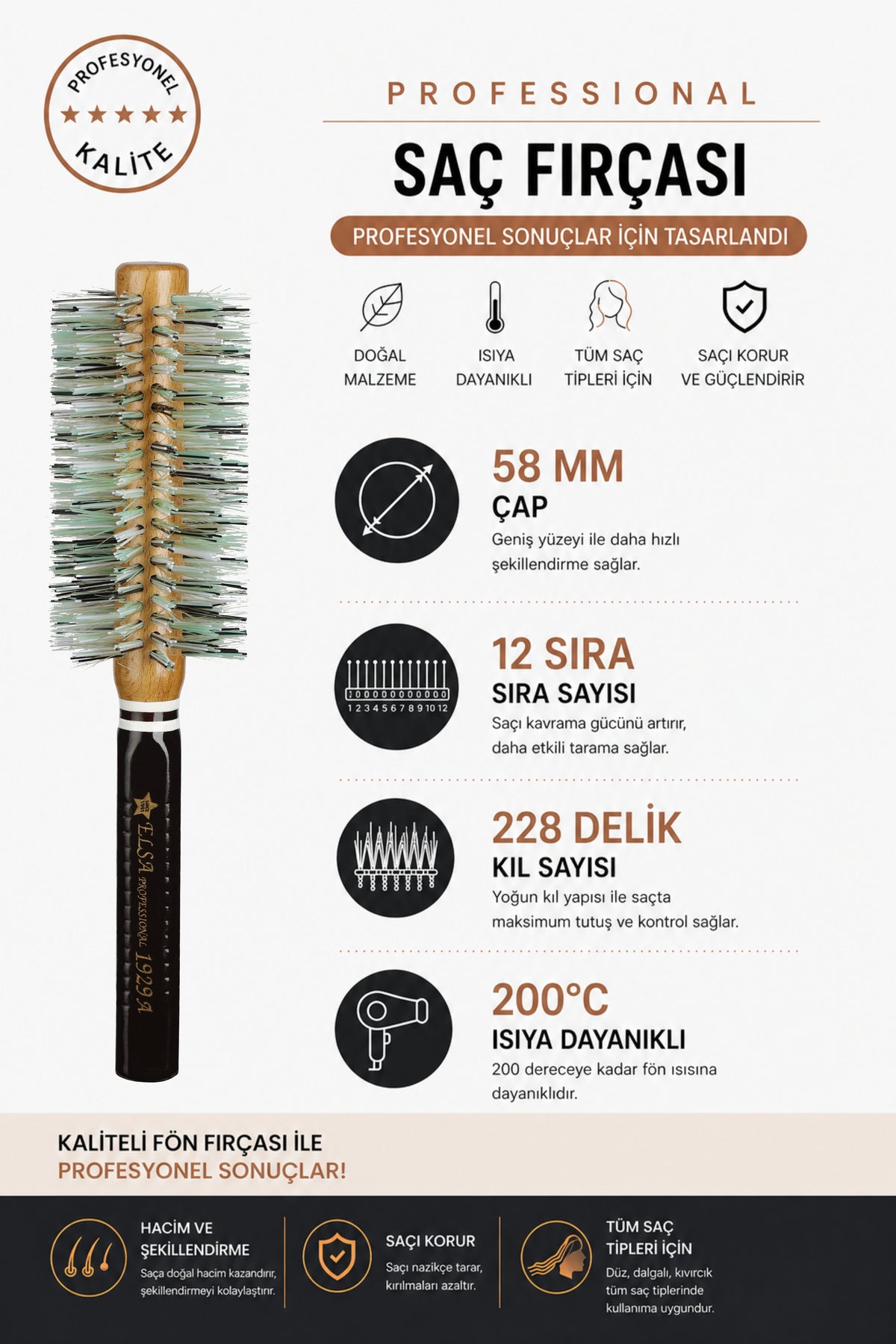 Professional 1929a Saç Fön Fırçası