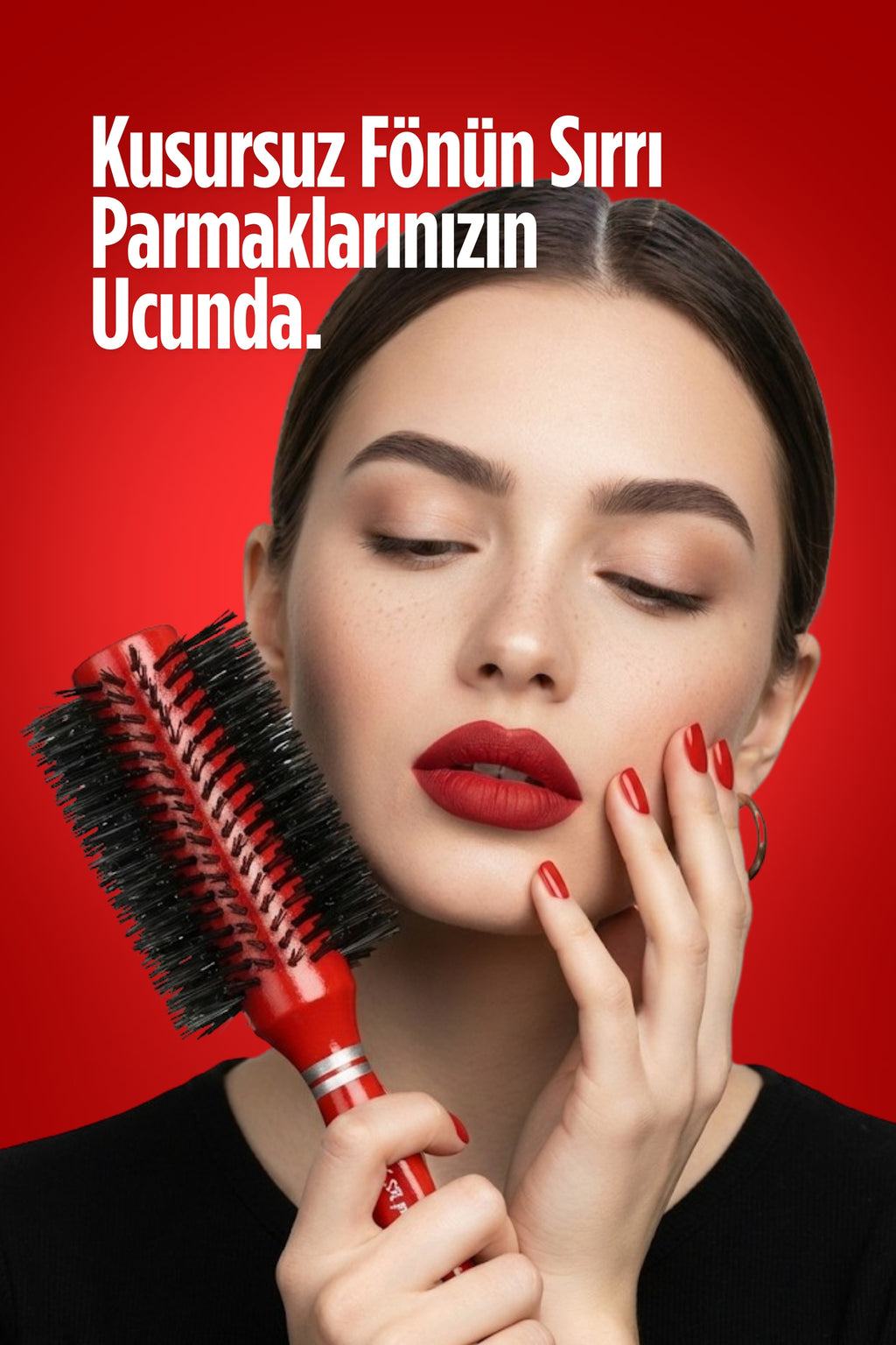 Professional 288 Kırmızı Saç Fön Fırçası