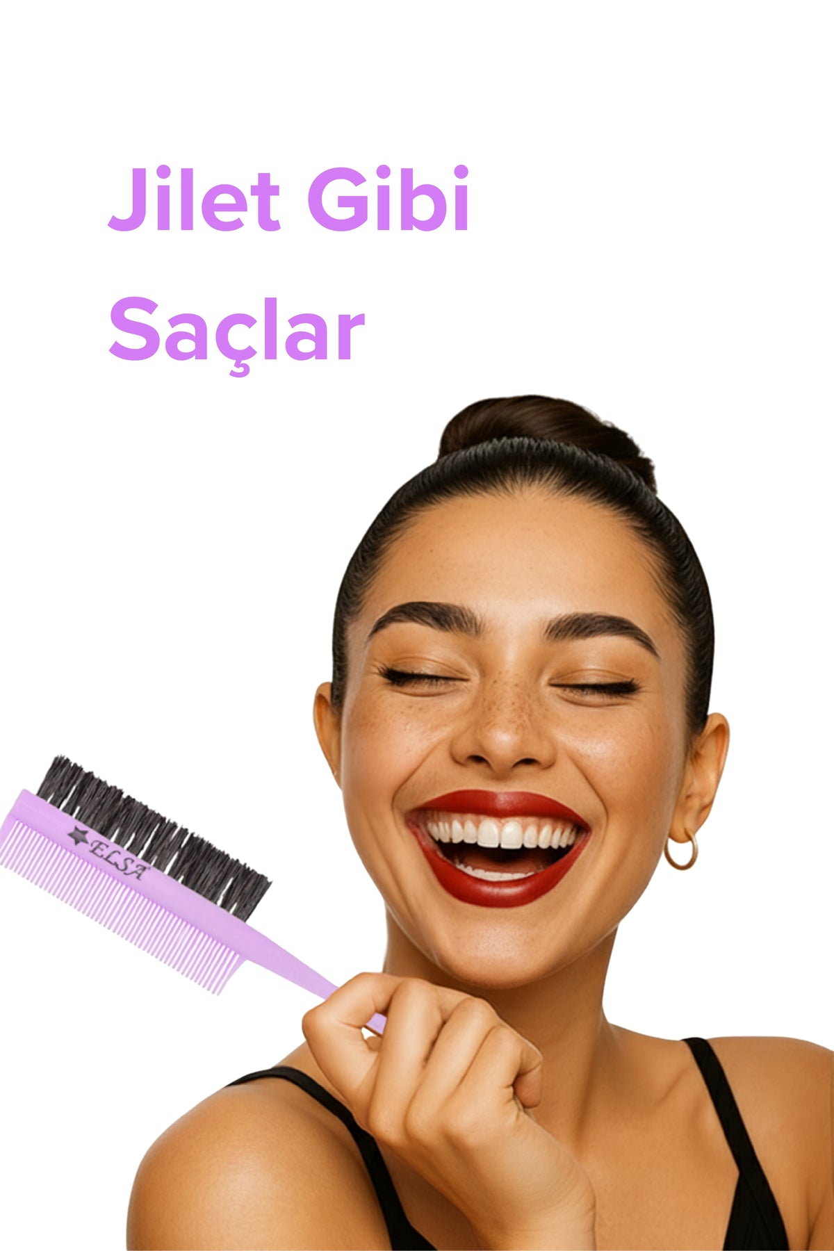 Professional 0.34 Topuz Fırçası 3 In 1 Krepe Şiş Tarak Sleek Bun