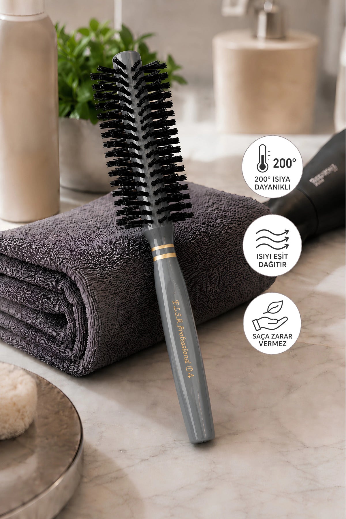 Professional 04 Gri Saç Fırçası