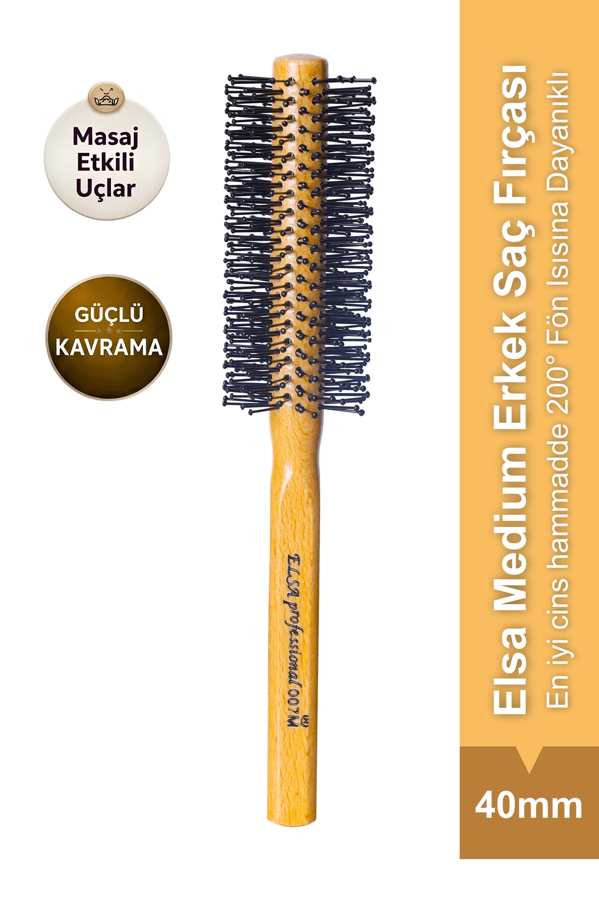 Professional 007M Natürel Erkek Saç Fırçası