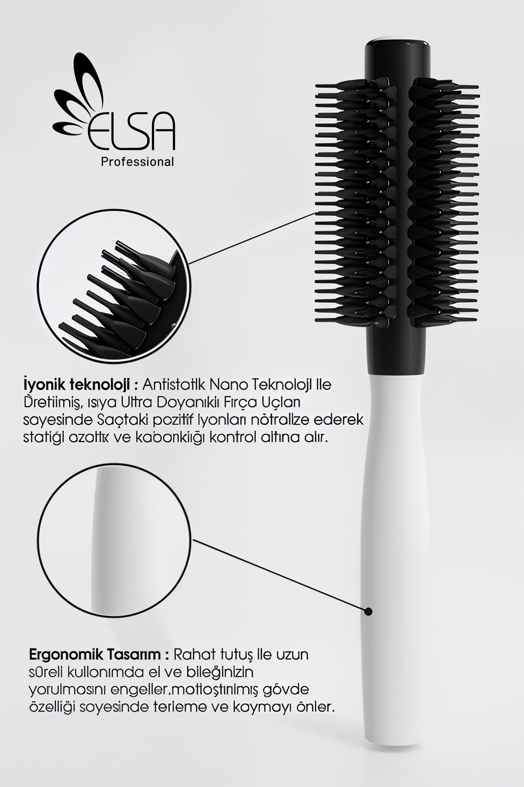 Professional Heat Resistant Blow Dry Brush Isıya Dayanıklı Fön Fırçası