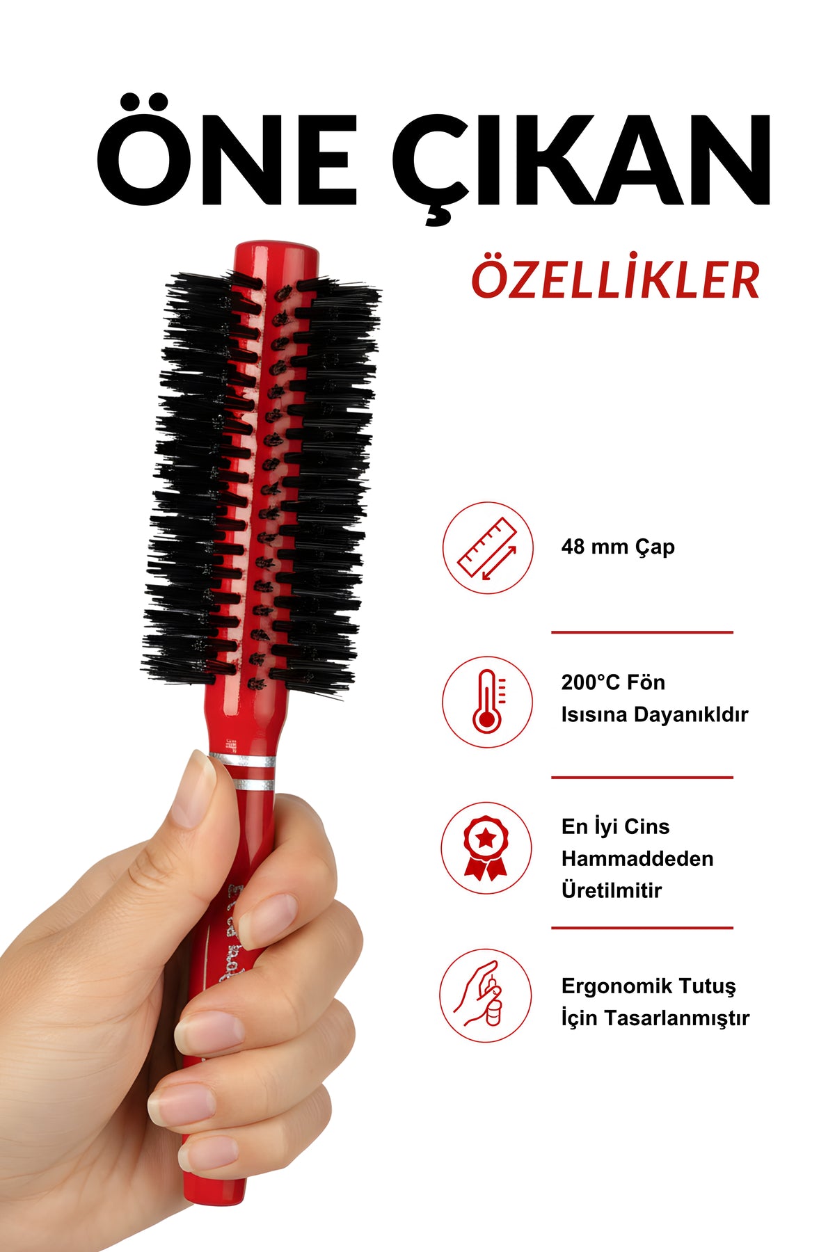 Professional 261 Kırmızı Saç Fırçası