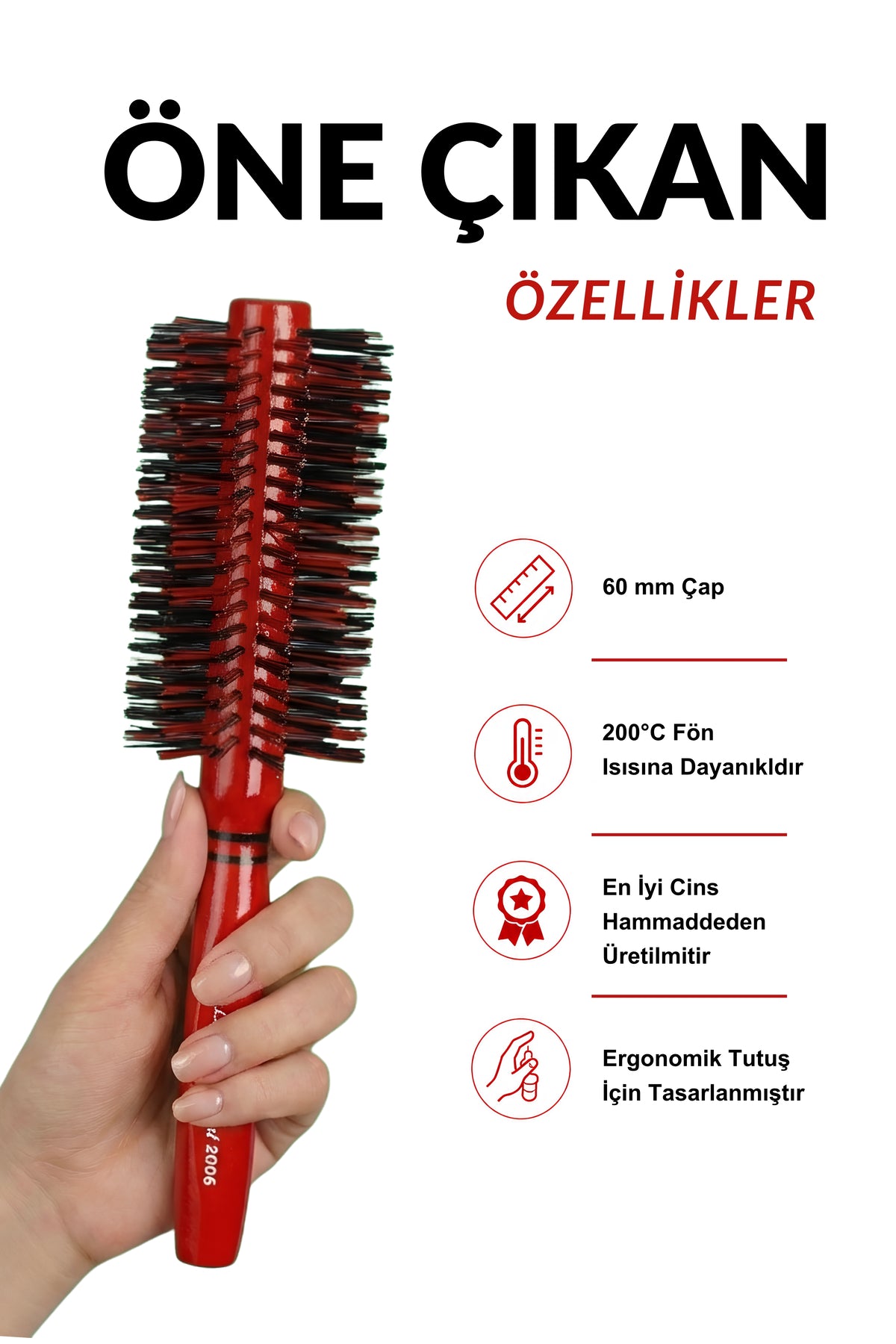 Professional 2006 Kırmızı Saç Fırçası