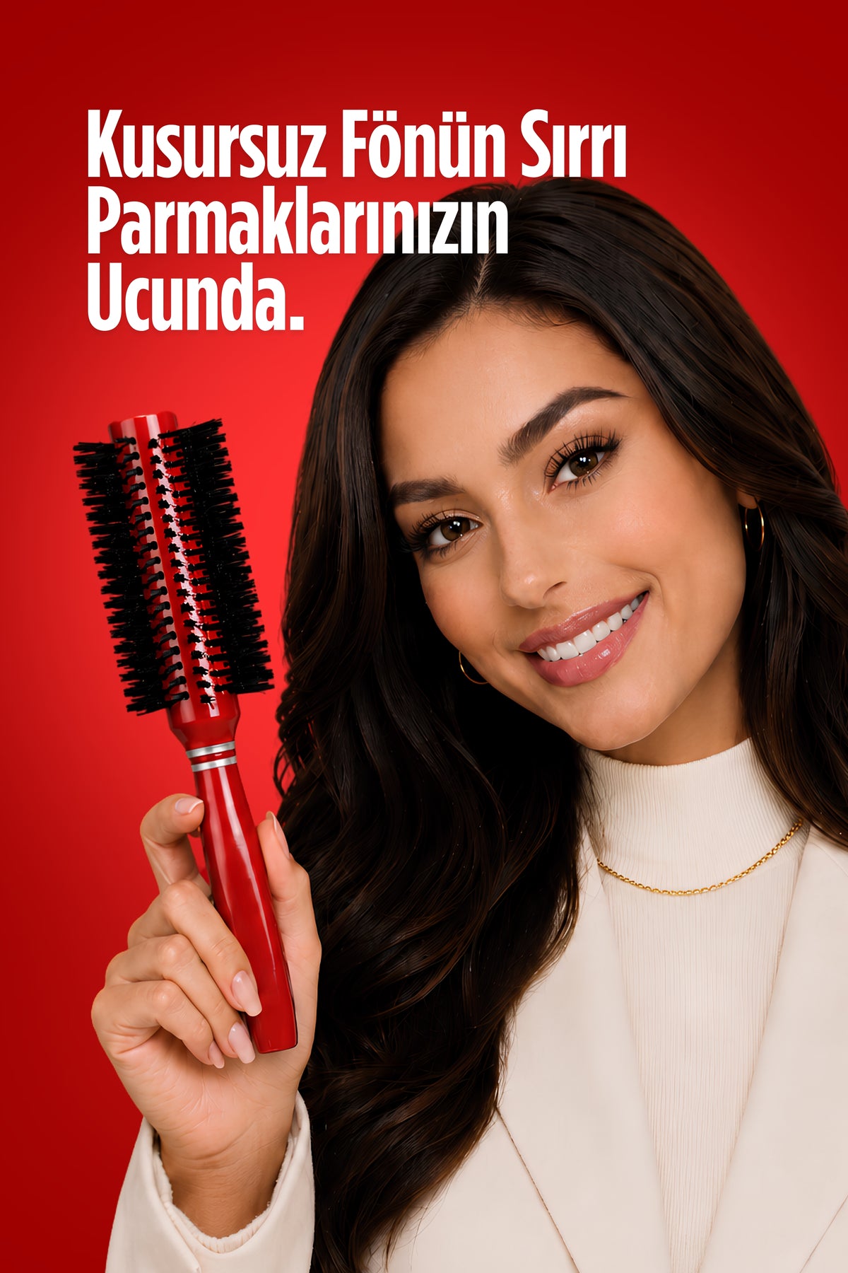 Professional 262 Kırmızı Saç Fön Fırçası