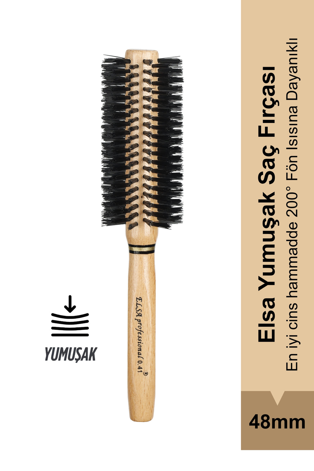 Elsa Professional 0.41 Natürel Yumuşak Saç Fırçası