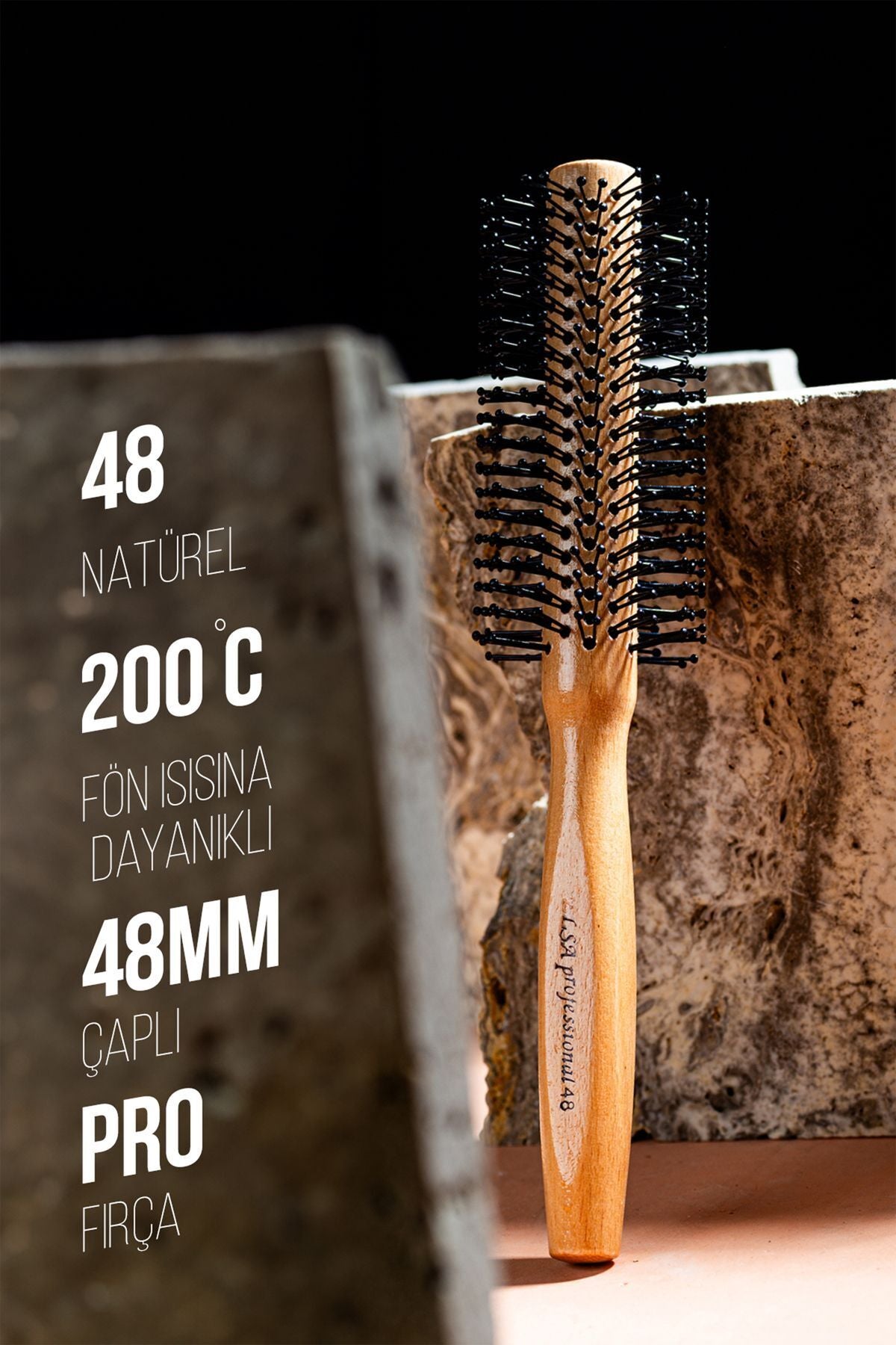 Professional 4X Erkek Saç Fırçası Natürel