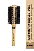Elsa Professional 0.88 Natürel Saç Fırçası 71 mm – Profesyonel Fön Fırçası, Hacim Veren Yuvarlak Saç Fırçası