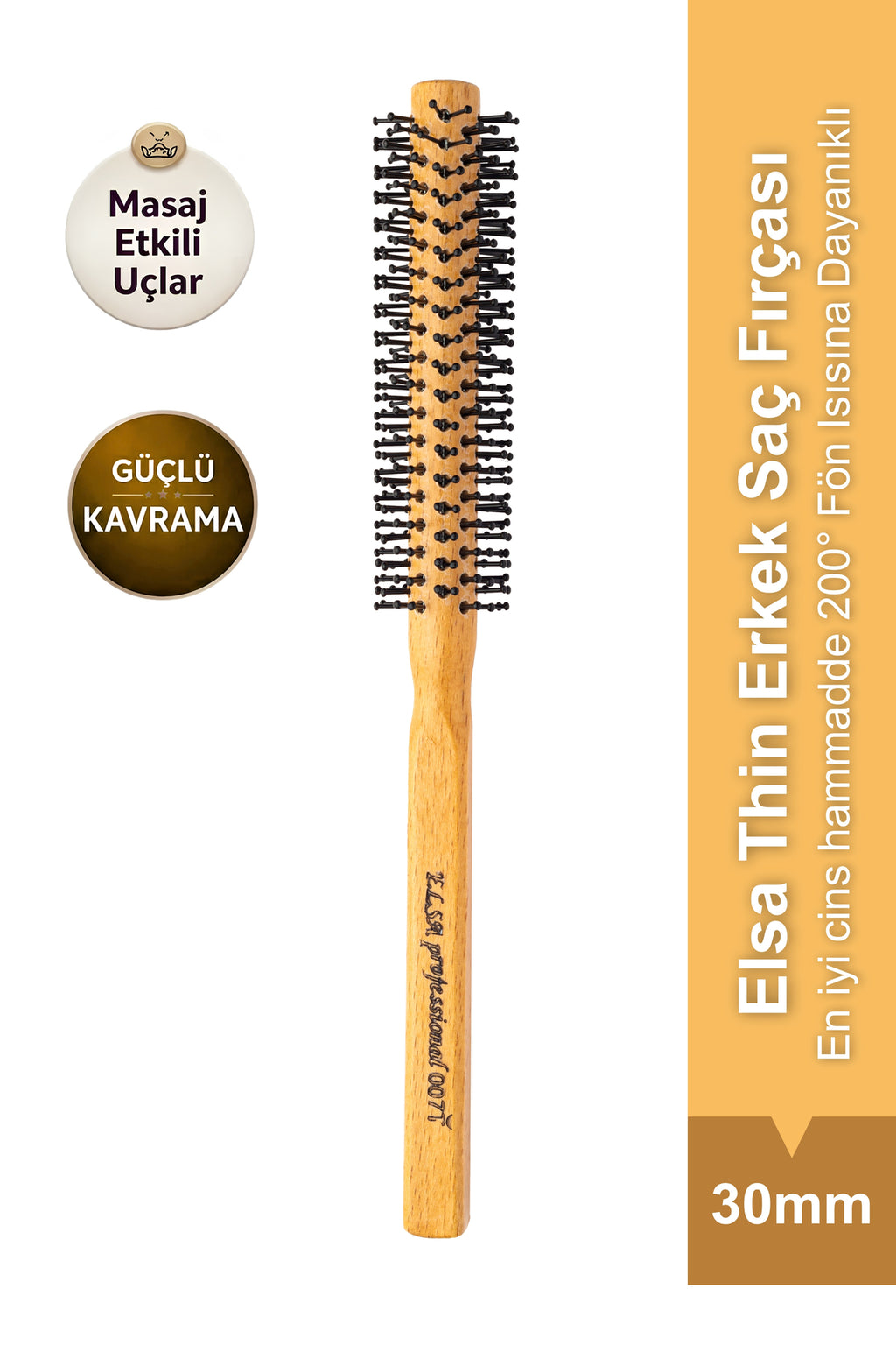 Professional 007 İnce Natürel Erkek Saç Fırçası