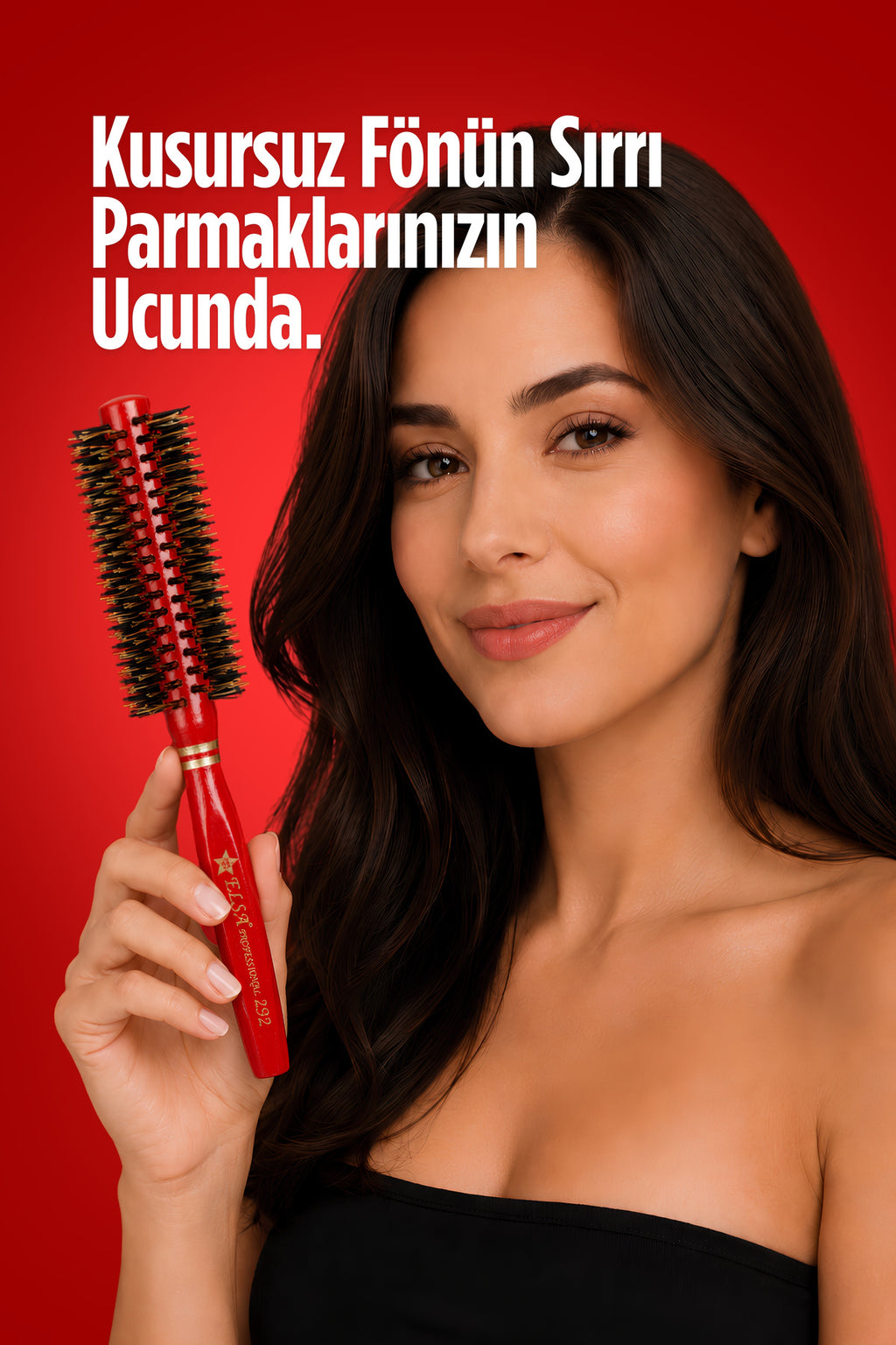 Professional 292 Kırmızı Saç Fırçası