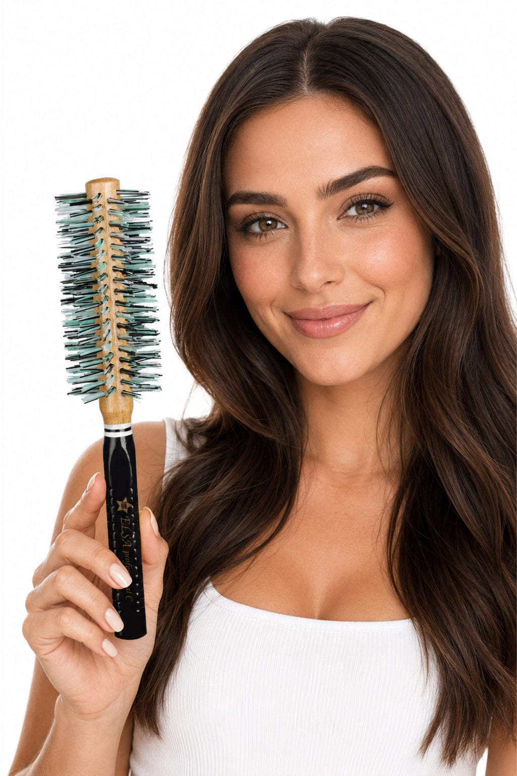 Elsa Professional 1929C Natürel Saç Fırçası 41 mm – Profesyonel Fön Fırçası, Hacim Veren Yuvarlak Saç Fırçası