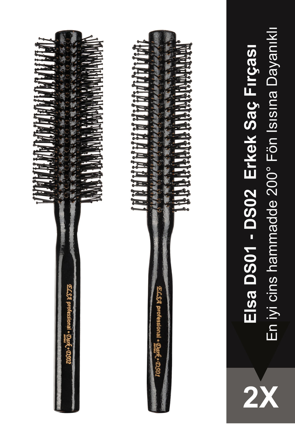 Professional Dark Serisi 2'li Erkek Saç Fırçası (ds01 - Ds02) Set
