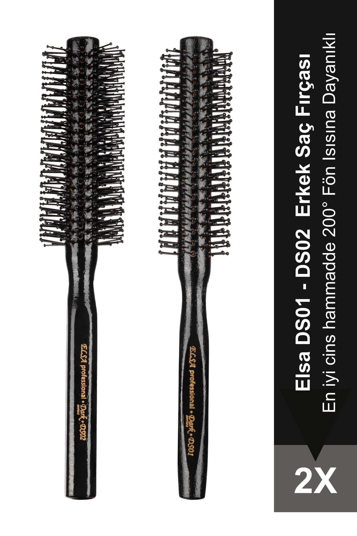 Professional Dark Serisi 2'li Erkek Saç Fırçası (ds01 - Ds02) Set