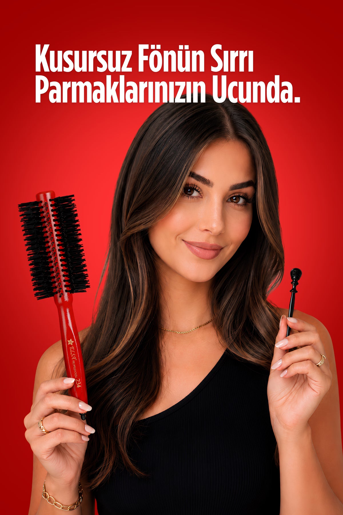 Professional 234 Kırmızı Saç Fırçası