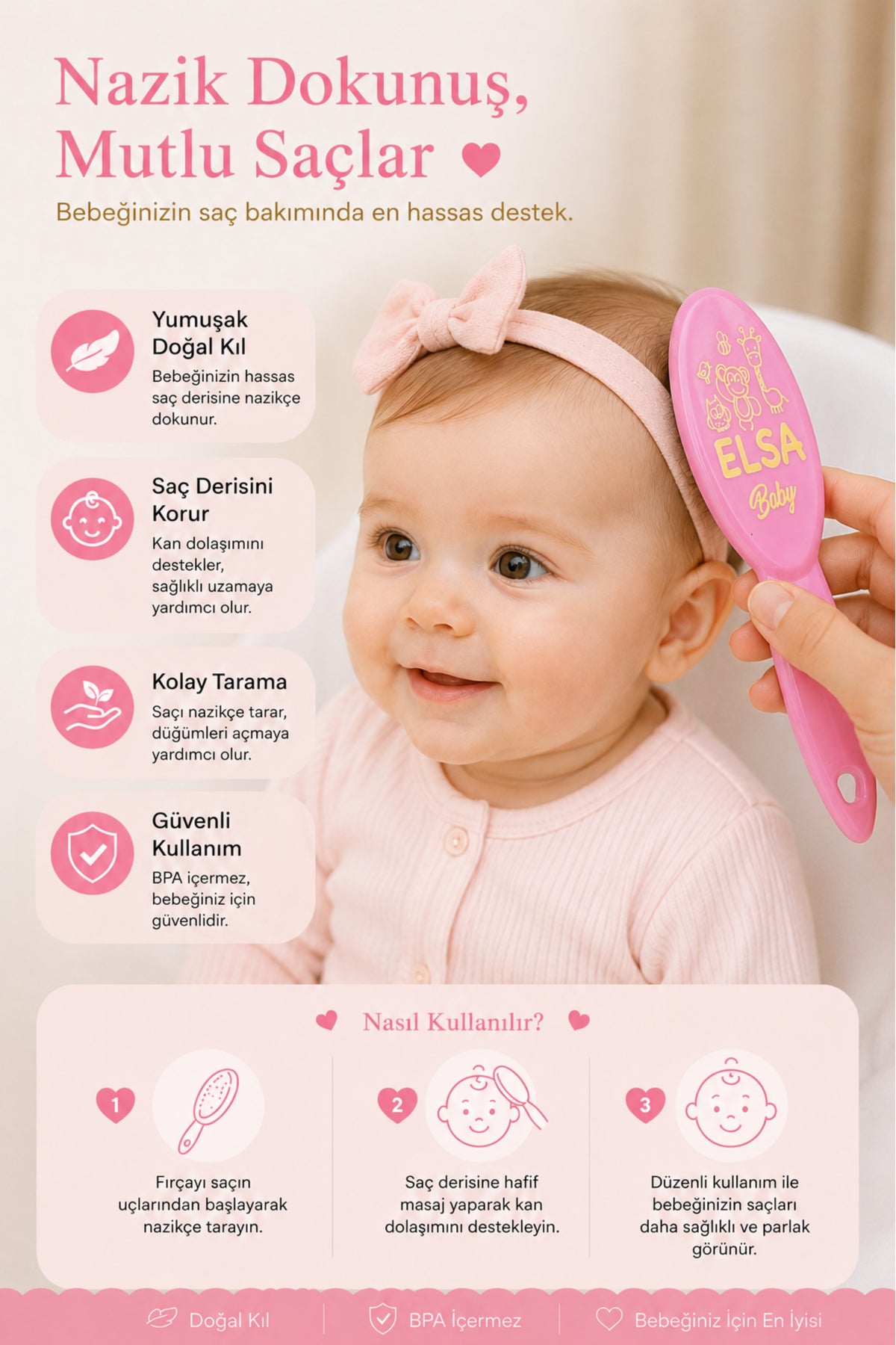 Professional Pembe Bebek Fırçası