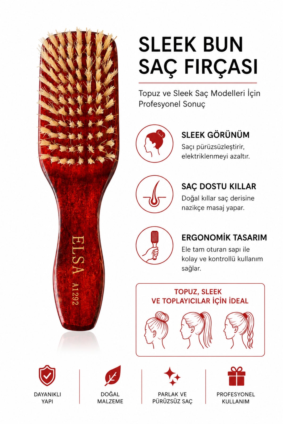 Professional A1292 Topuz Fırçası (Sleek Bun)