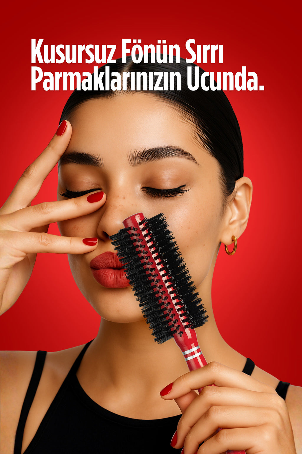 Professional 261 Kırmızı Saç Fırçası