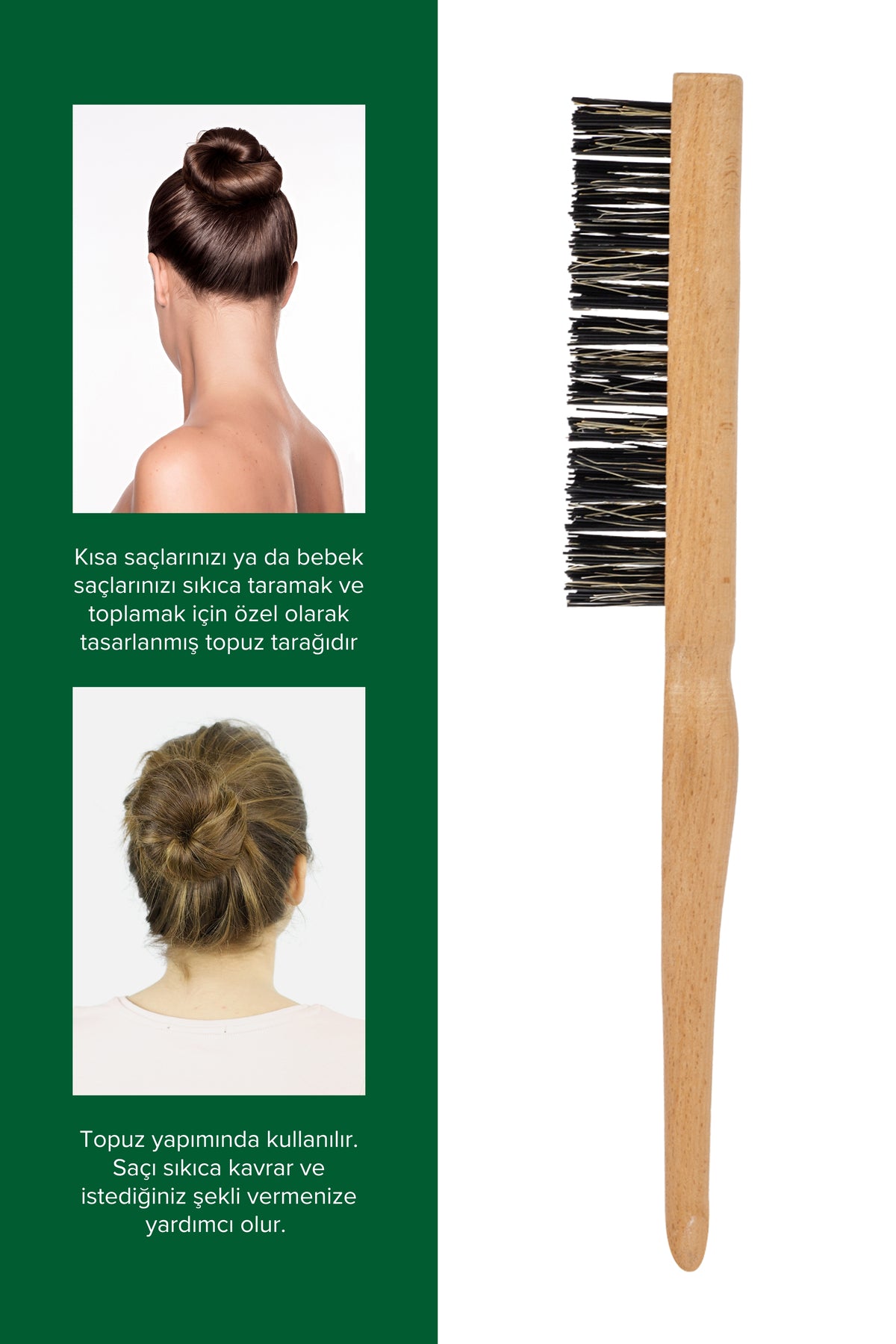 Professional 0,33 Organik Topuz Fırçası Sleek Bun