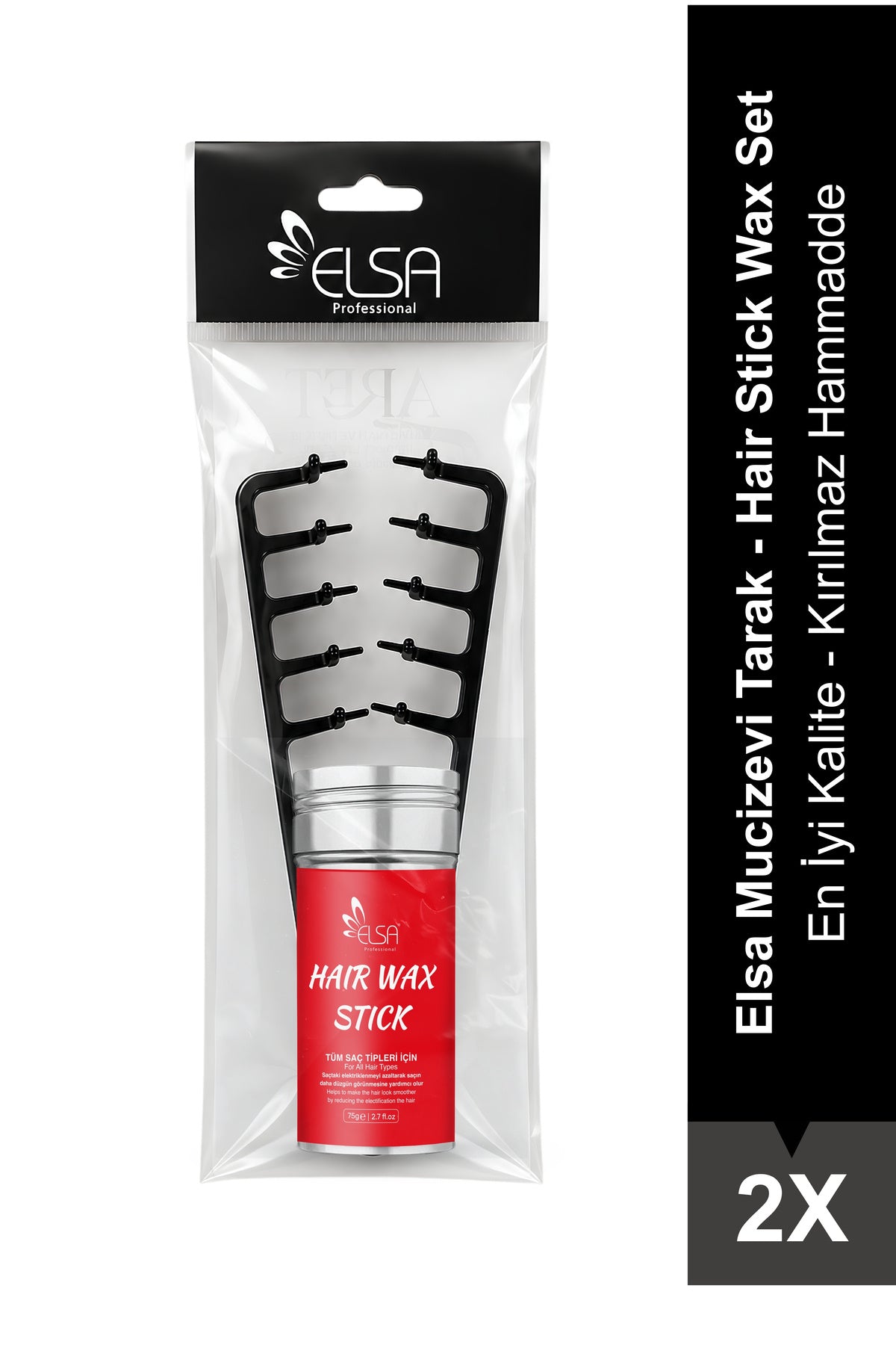 Professional Mucizevi Tarak ve Hair Stick Wax İkili Set